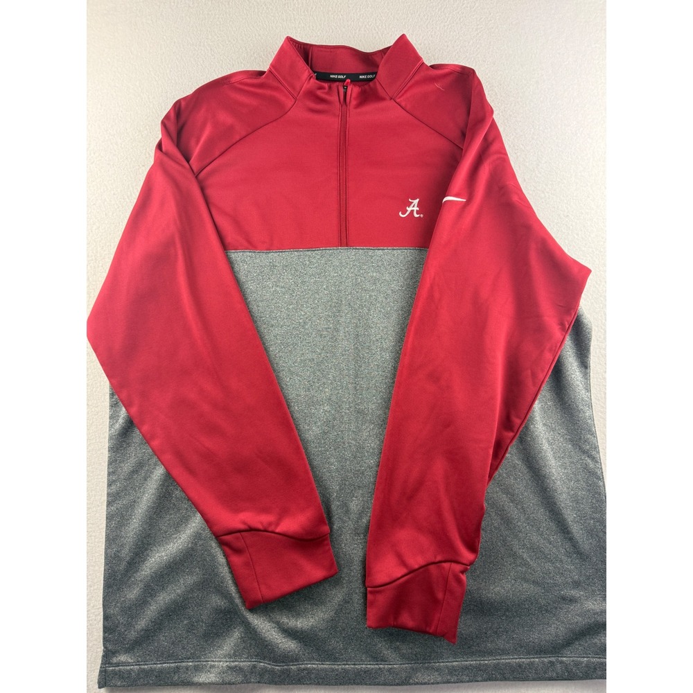Nike Golf Alabama Crimson Tide Mens XXL Red Grey Quarter Zip Pullover Sweatshirt